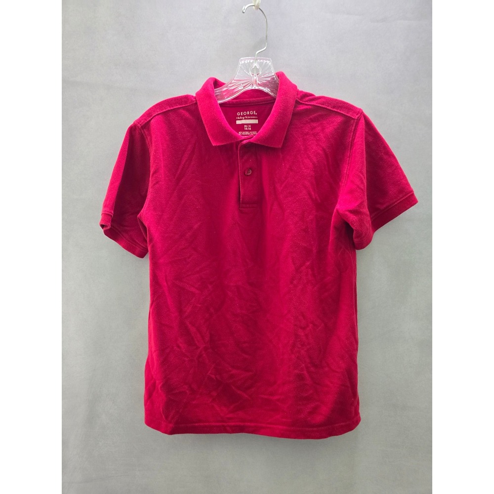 Red Polo Shirt Boys School Uniform Preppy George XL 14/16